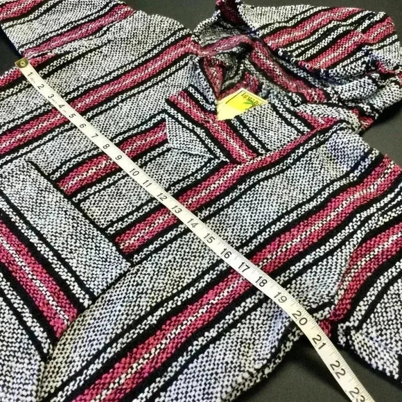 NWT Vintage Iguana Jack Womens Mens Multi-Color Baja Blanket Pullover Hoodie Sma - Picture 5 of 12